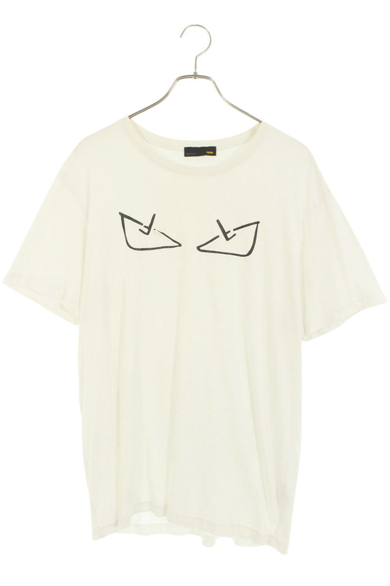 FENDI Monster Print T-Shirt White Cotton Size XXL