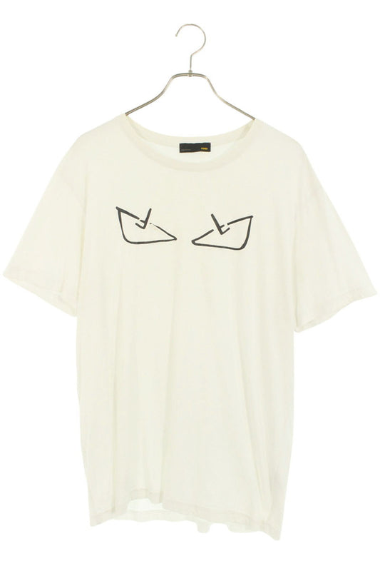 FENDI Monster Print T-Shirt White Cotton Size XXL