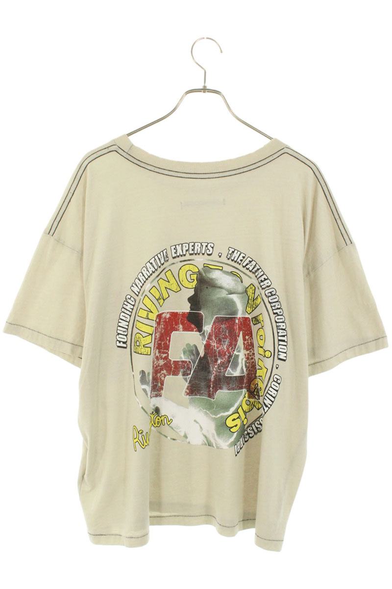 RRR-123 Gray Distressed FOUDING NARRATIVE TEE 25SS Size L