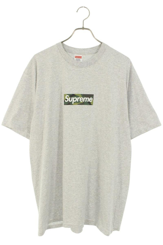 SUPREME 23AW Box Logo Tee Grey/Green Cotton Blend Size L