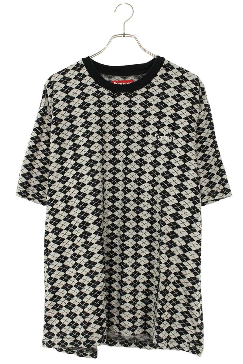 SUPREME 25SS Diamond Jacquard Tee Black/Grey Size XL