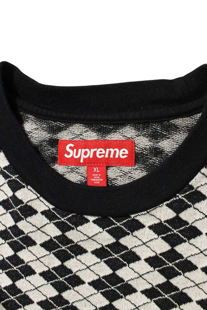 SUPREME 25SS Diamond Jacquard Tee Black/Grey Size XL