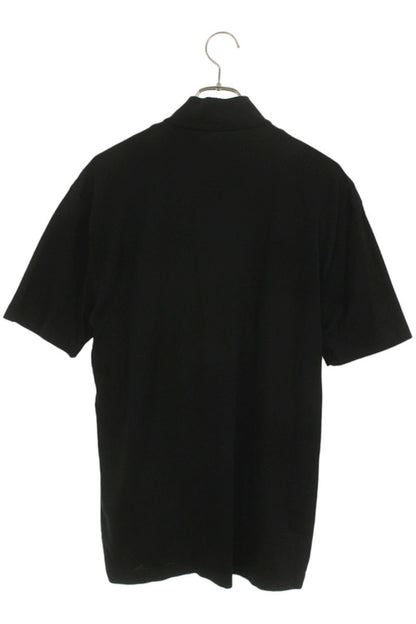 PRADA Triangle Logo Plate Zip T-Shirt Black Cotton Size M