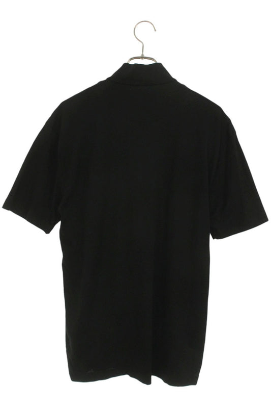 PRADA Triangle Logo Plate Zip T-Shirt Black Cotton Size M