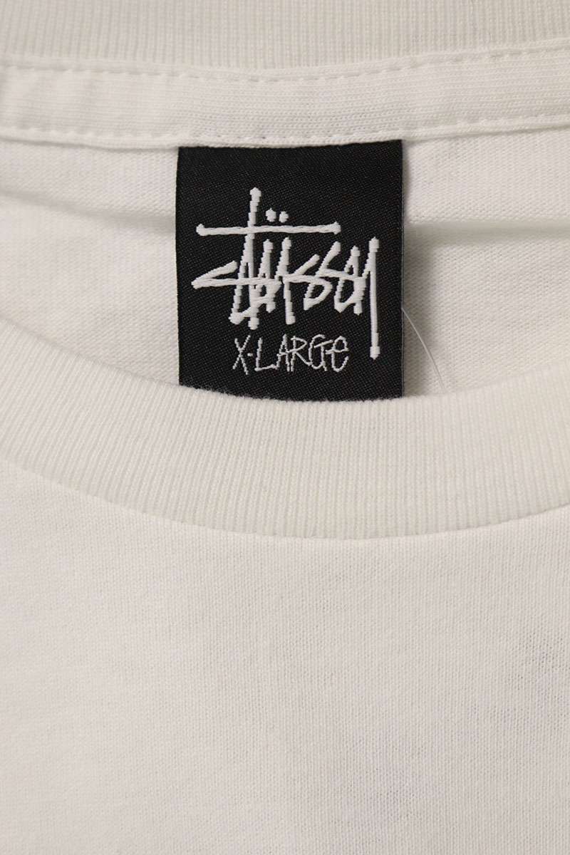 STUSSY Floral Print T-Shirt White Cotton Size XL