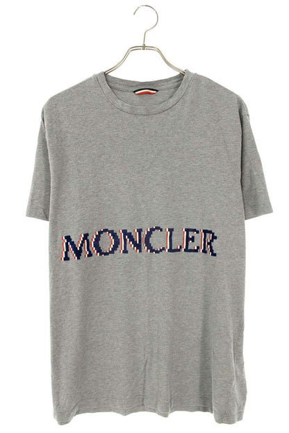 MONCLER Dot Logo T-Shirt Gray Cotton Size XXL