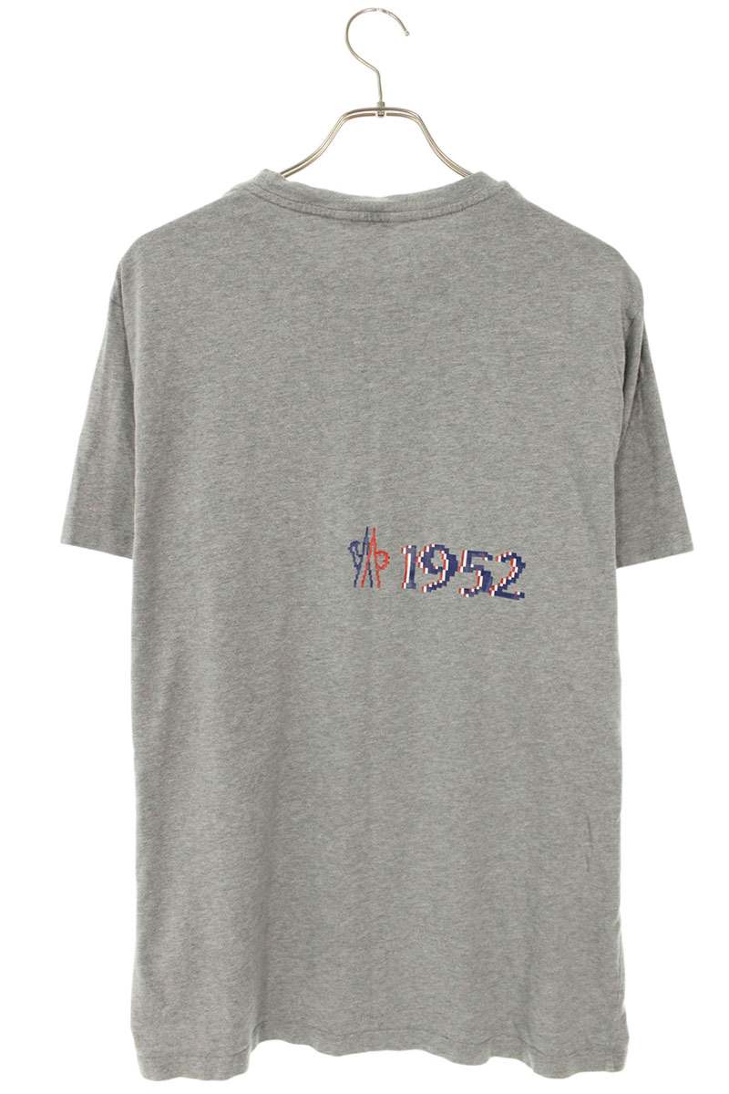 MONCLER Dot Logo T-Shirt Gray Cotton Size XXL