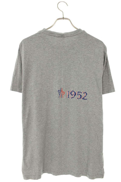 MONCLER Dot Logo T-Shirt Gray Cotton Size XXL