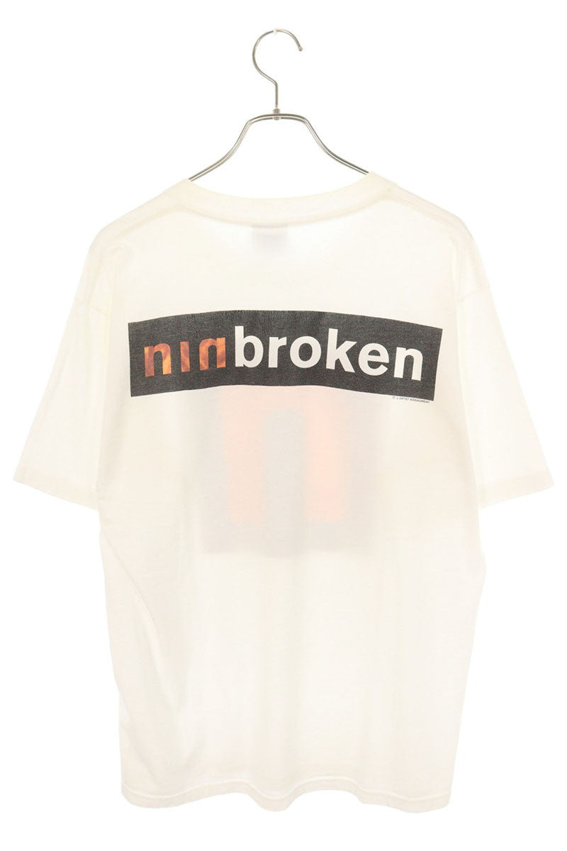 VINTAGE NINE INCH NAILS Broken Print T-Shirt White Size L