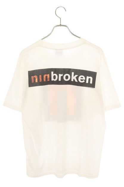 VINTAGE NINE INCH NAILS Broken Print T-Shirt White Size L