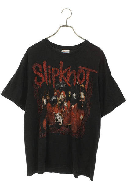 VINTAGE SLIPKNOT Front Print T-Shirt Black/Red Size L