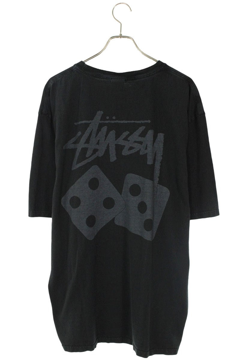 STUSSY Dice Print T-Shirt Gray Size XL