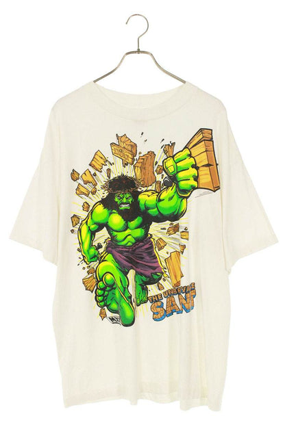 SAINT MICHAEL Oversized Front Print Tee White Size L