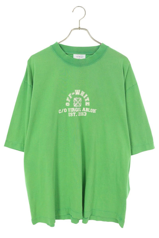 OFF-WHITE Front Logo Print T-Shirt Green Size XXL