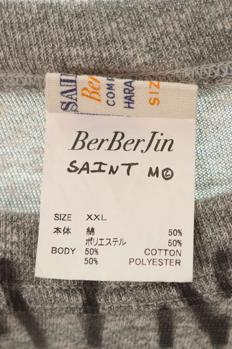 SAINT MICHAEL x BERBERJIN College Logo Tee Gray Size XXL