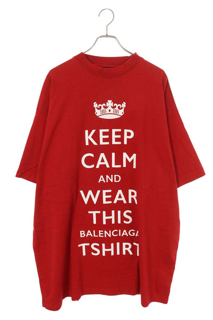 Balenciaga Print Oversized T-Shirt Red Size XXL