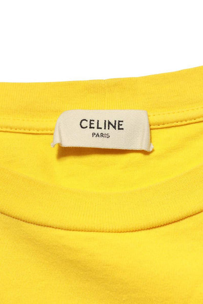 CELINE Logo Print Loose Fit T-Shirt Yellow/Black Size S