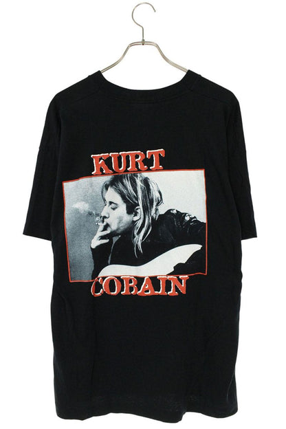 VINTAGE Kurt Cobain Print T-Shirt Black Size XL