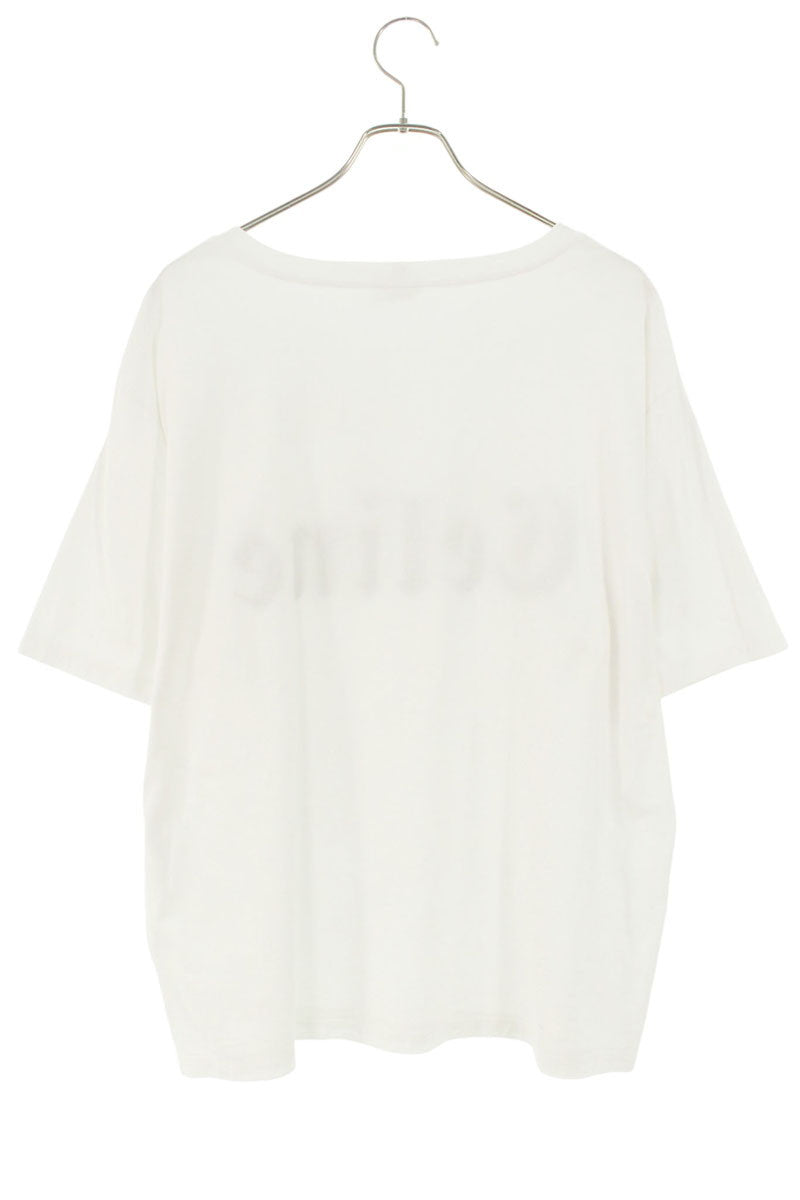 CELINE Gothic Logo Print T-Shirt White Size M