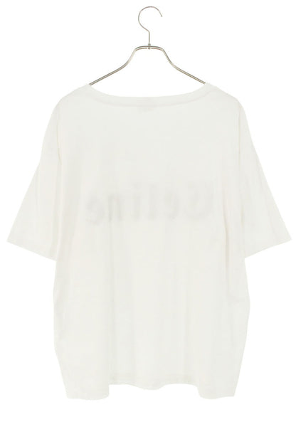 CELINE Gothic Logo Print T-Shirt White Size M