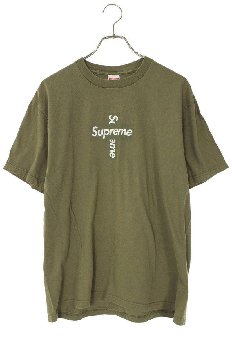 SUPREME 20AW Cross Box Logo Tee Green Size M