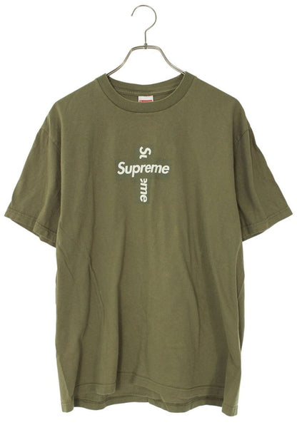 SUPREME 20AW Cross Box Logo Tee Green Size M