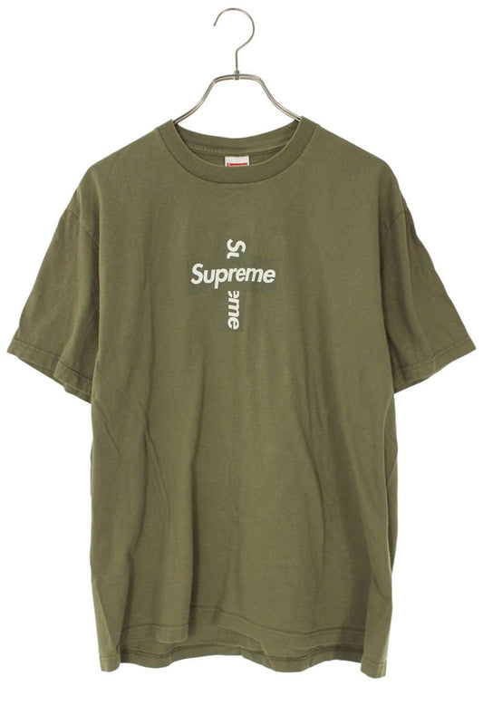 SUPREME 20AW Cross Box Logo Tee Green Size M