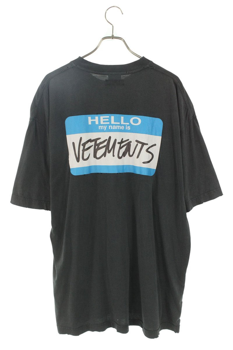 Vetements 23SS Hello my name is Print T-Shirt Gray Size S