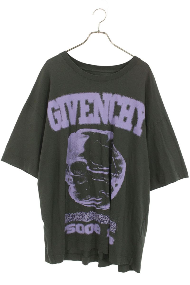 GIVENCHY Logo Print T-Shirt Gray/Purple Size XXL