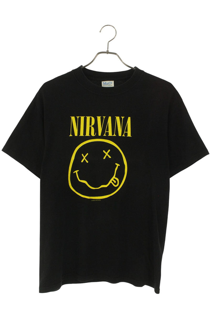 VINTAGE Nirvana SMILE Print T-shirt Black Size M
