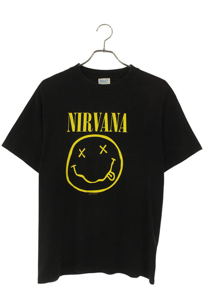 VINTAGE Nirvana SMILE Print T-shirt Black Size M