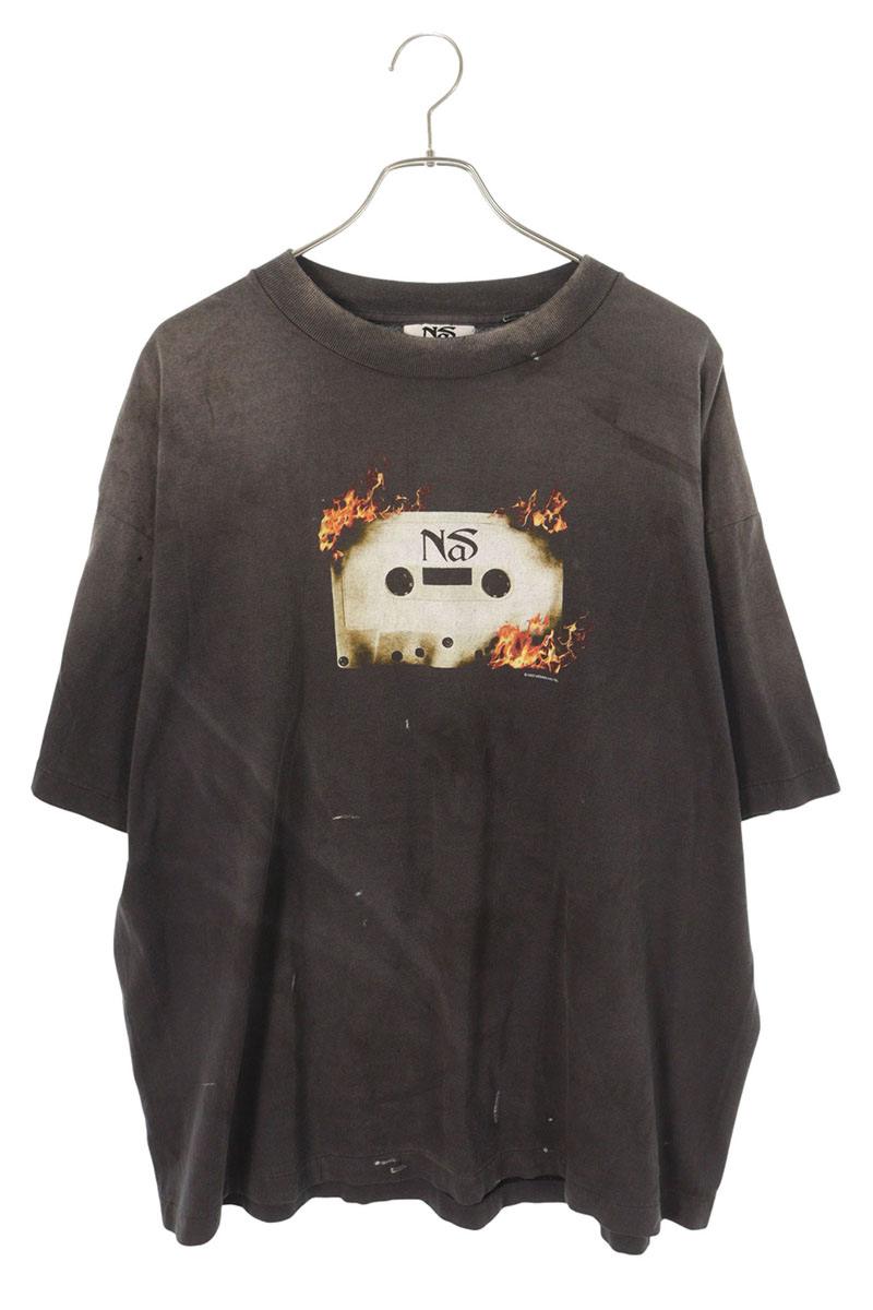 SAINT MICHAEL Vintage Nas Print Tee Black Size XL