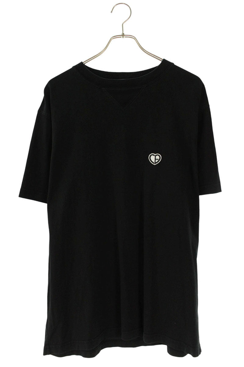 DIOR 22SS Heart Logo Embroidered T-shirt Black Size L
