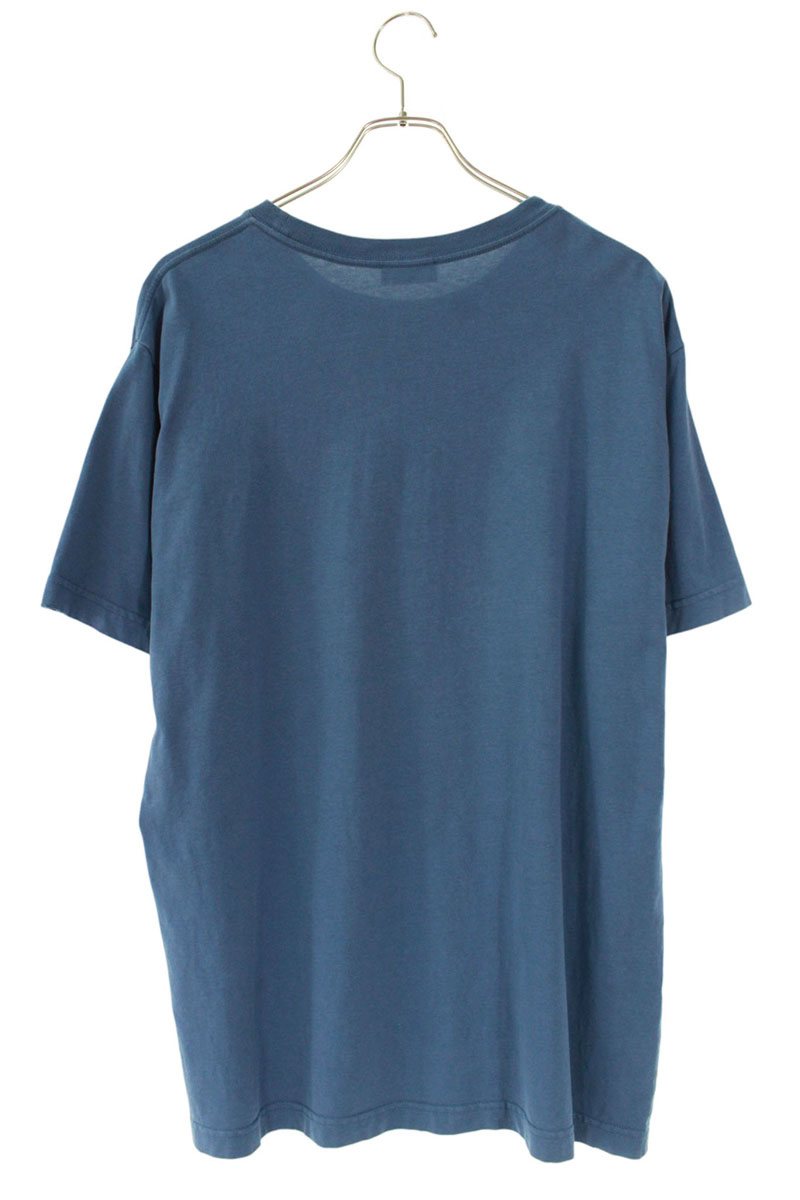 DIOR Relaxed Fit Distressed Logo Print T-shirt Blue Size M