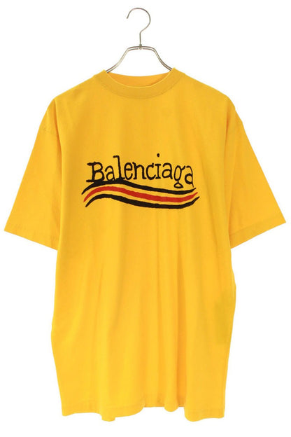 Balenciaga Logo Print T-Shirt Yellow Size XXS