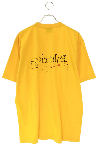 Balenciaga Logo Print T-Shirt Yellow Size XXS