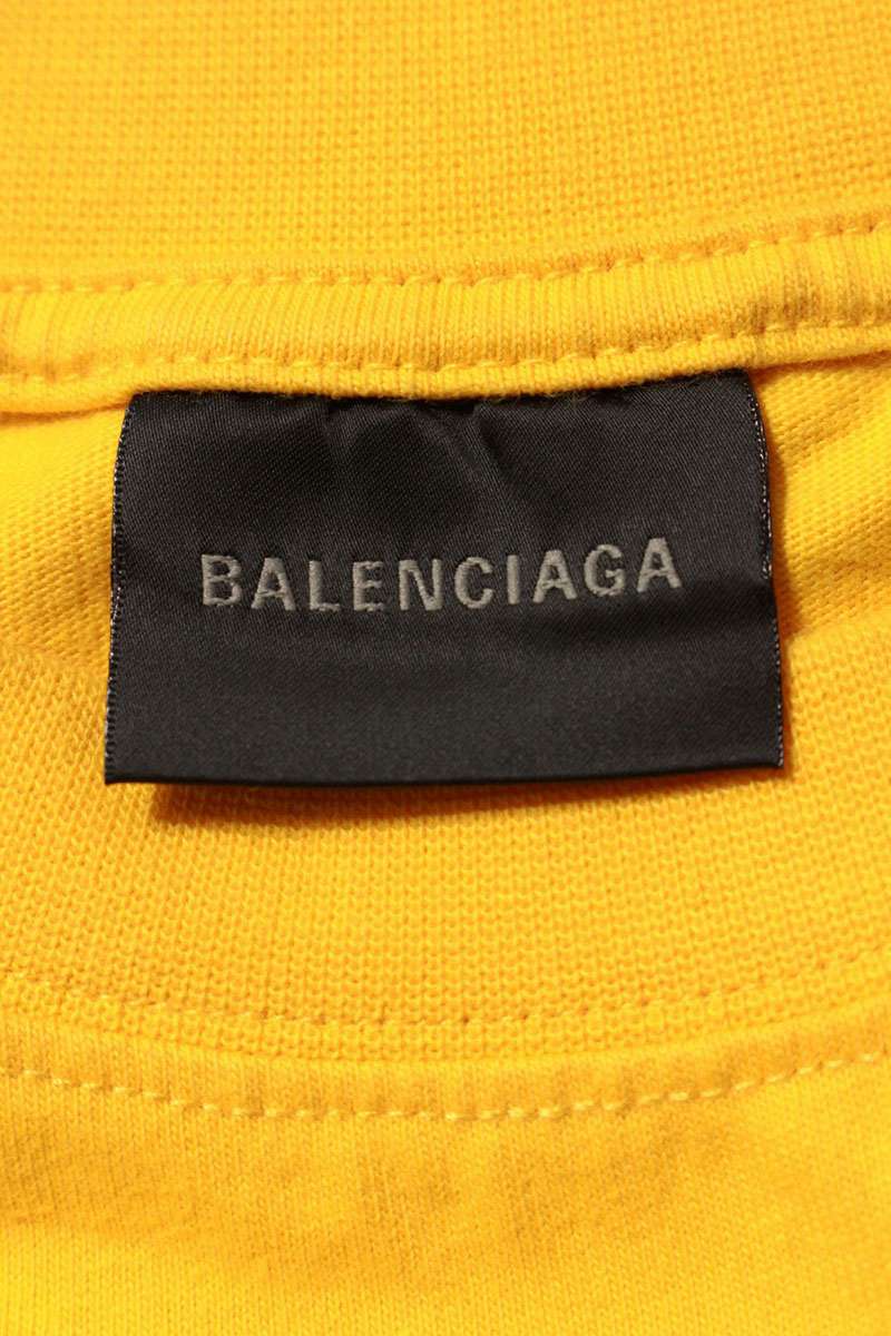 Balenciaga Logo Print T-Shirt Yellow Size XXS