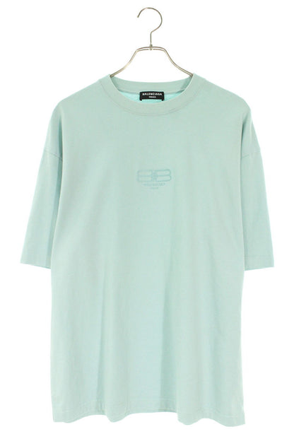 Balenciaga BB Logo Embroidered Oversized T-Shirt Blue Size M