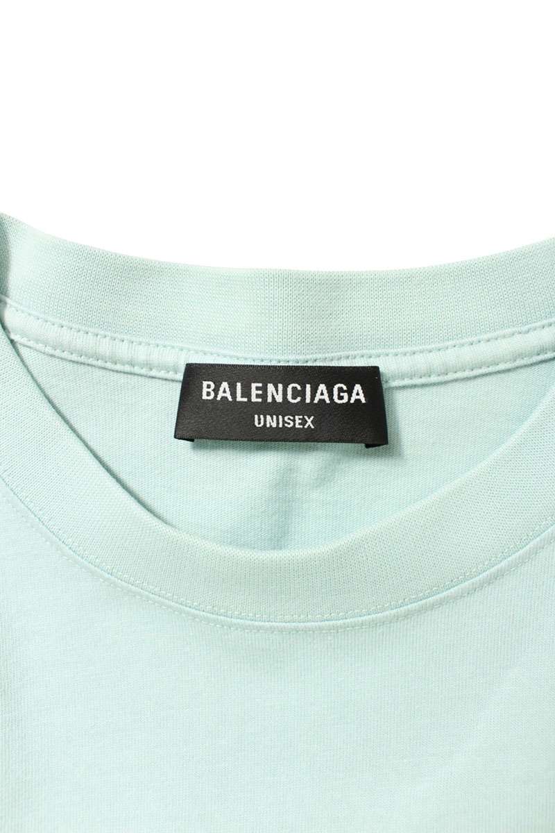 Balenciaga BB Logo Embroidered Oversized T-Shirt Blue Size M