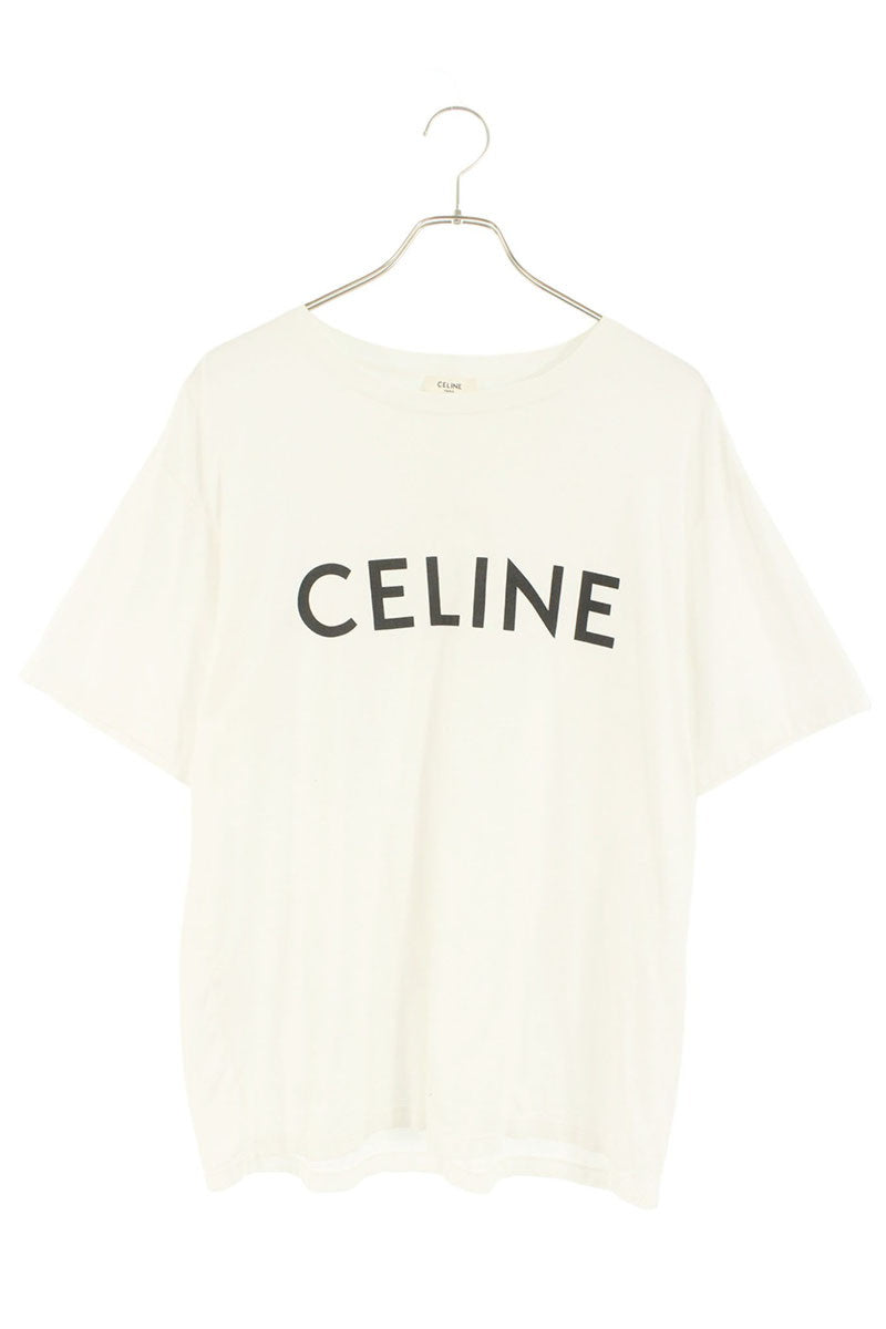CELINE Loose Fit Logo Print T-shirt White Size S