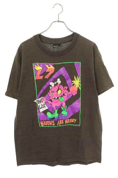 VINTAGE L7 Bricks Are Heavy Print T-shirt Black Size XL