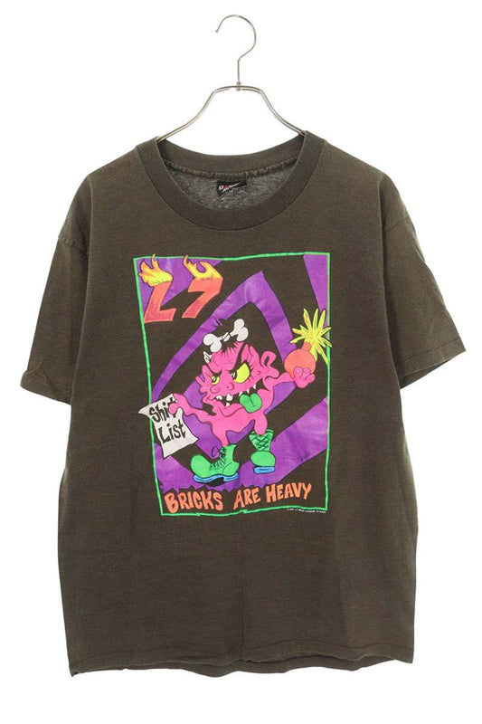 VINTAGE L7 Bricks Are Heavy Print T-shirt Black Size XL