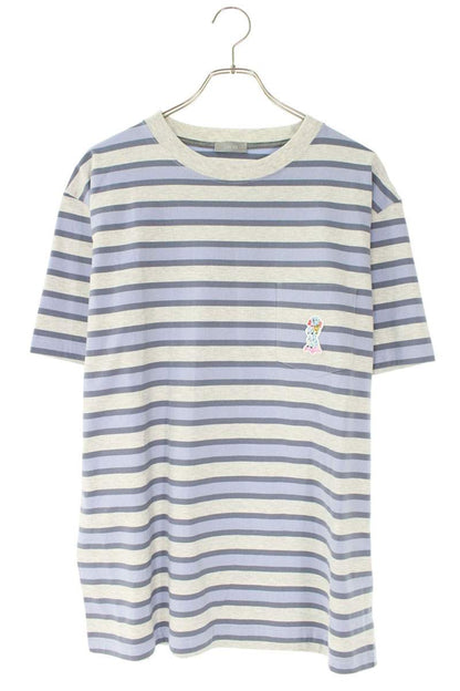 DIOR Applique Pocket Striped T-shirt Multi Size M