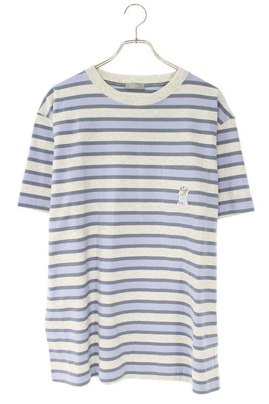 DIOR Applique Pocket Striped T-shirt Multi Size M
