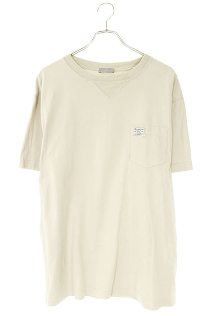 DIOR Cotton Back Logo Embroidered T-Shirt Beige Size M