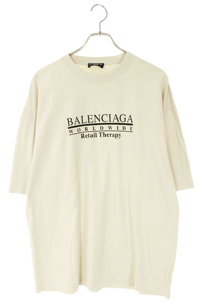 Balenciaga WORLDWIDE Logo Print T-Shirt Beige Size L