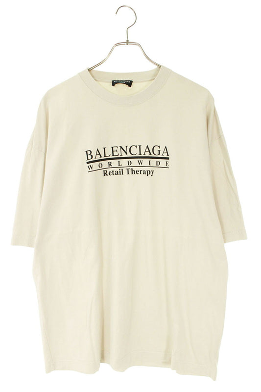 Balenciaga WORLDWIDE Logo Print T-Shirt Beige Size L