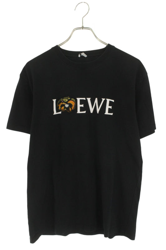 LOEWE Pansy Logo Print T-Shirt Black Size XS