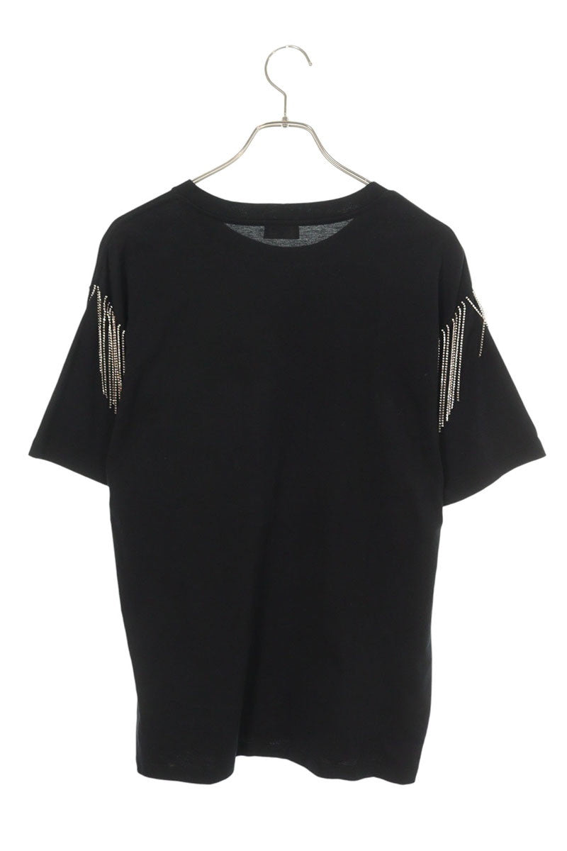 CELINE Logo Rhinestone T-Shirt Black Size M