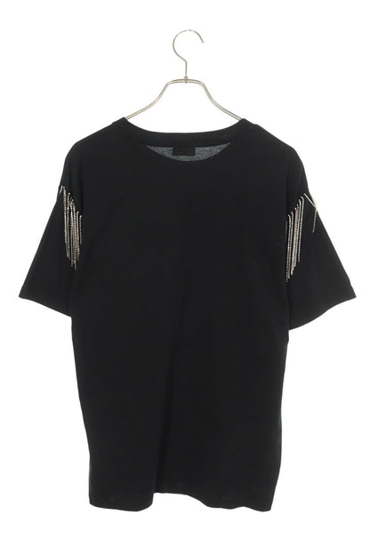 CELINE Logo Rhinestone T-Shirt Black Size M